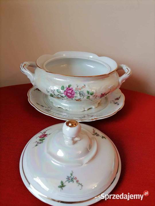 Waza porcelanowa na podstawie Róża Wawel PRL Wałbrzych