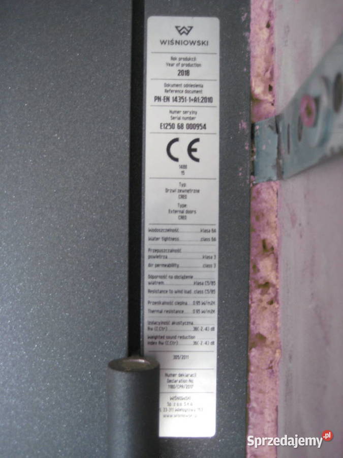 Drzwi zewnętrzne prawe aluminiowe antywłamaniowe 216cm małopolskie Kraków