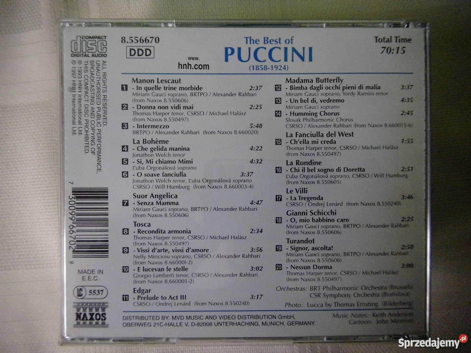 Płyty CD z muzyką klasyczną śląskie Żory sprzedam