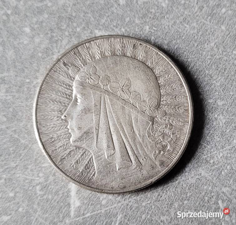 107 POLSKA srebro II RP 10 Złotych 1932 r Głowa łódzkie