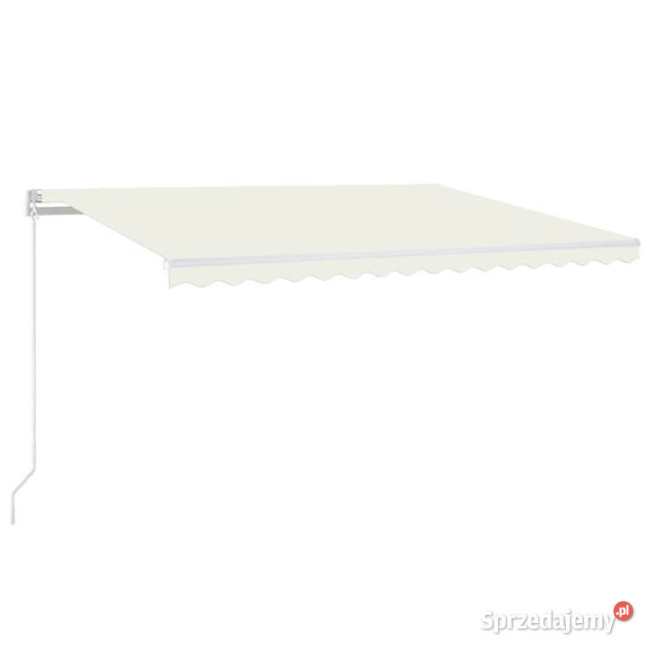 Ręcznie zwijana markiza z LED 400 x 350 kremowa Warszawa