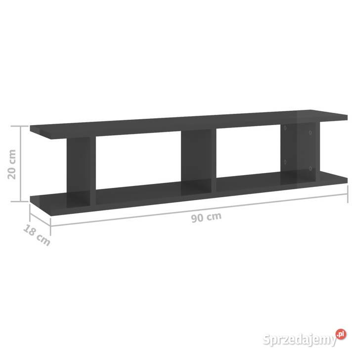 Półki ścienne 2 szare wysoki połysk 90x18x20 mazowieckie sprzedam