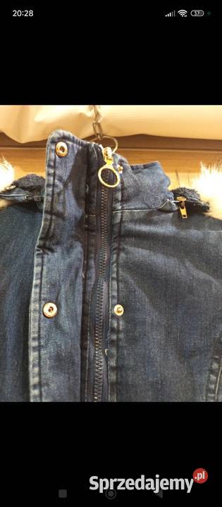 Ciepła KurtkaParka Jeansowa z Futrem i Misiem Zwierzyniec sprzedam