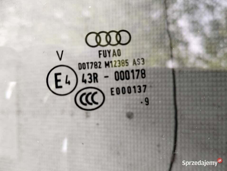 Audi A5 8T8 Sportback 19R szyba drzwi tył prawy Boczne (drzwi) Motoryzacja Kobyłka