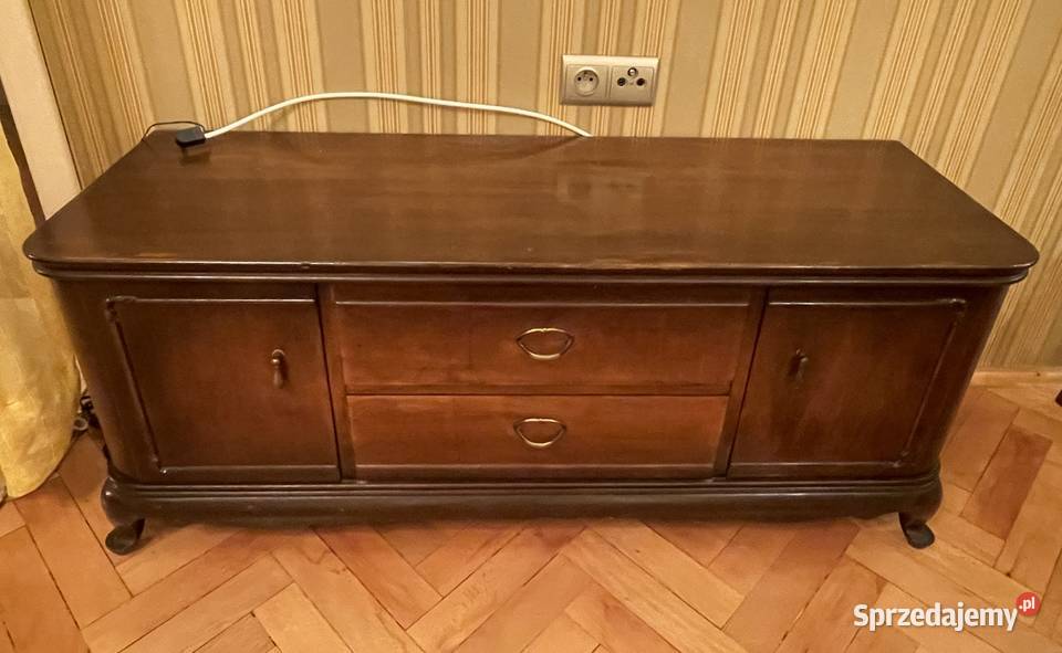 Antyczna komoda z ciemnego drewna styl i