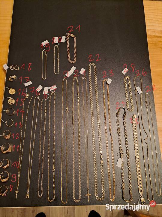 Złoto łańcuszki pierścionki pr585 350 gram Katowice