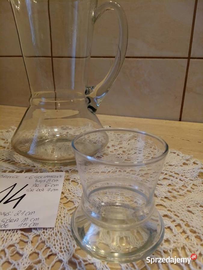 Dzbanek 6 szklaneczek lata 60 Wyposażenie wnętrz