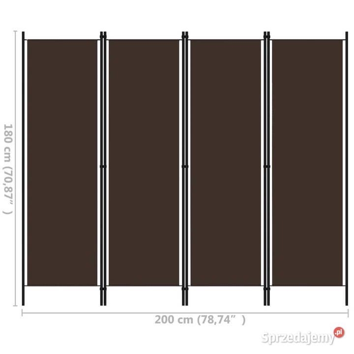 Parawan 4panelowy brązowy 200 x 180 WM320720