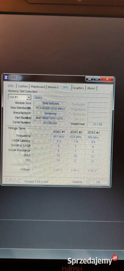 Laptop Fujitsu 2x200Gh 40 GB RAM HDD 320 GB Liczba rdzeni 2 Mińsk Mazowiecki