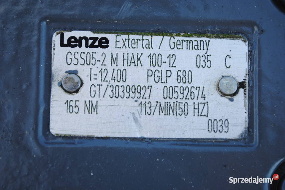 Motoreduktor kątowy 22kw 113obrmin LENZE Kargowa