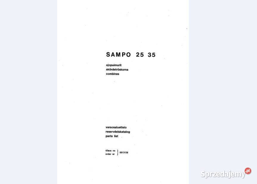 SAMPO 10 20 30 SR410 460 25 45 katalog części świętokrzyskie Kielce