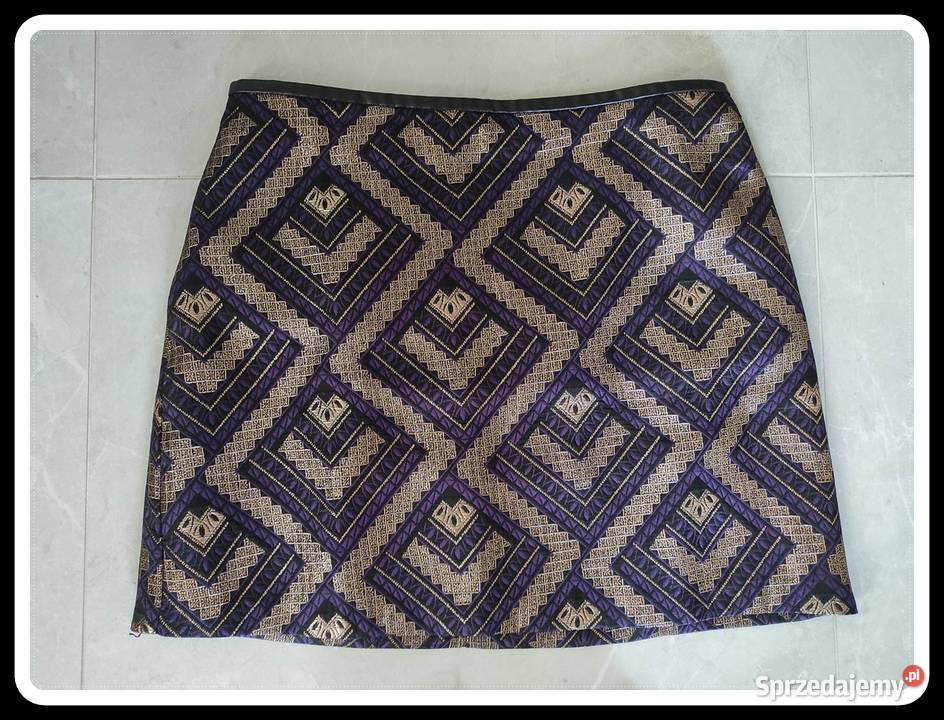 OASIS spódnica fioletowo złota z podszewką 42 XL Spódnice i sukienki Płock