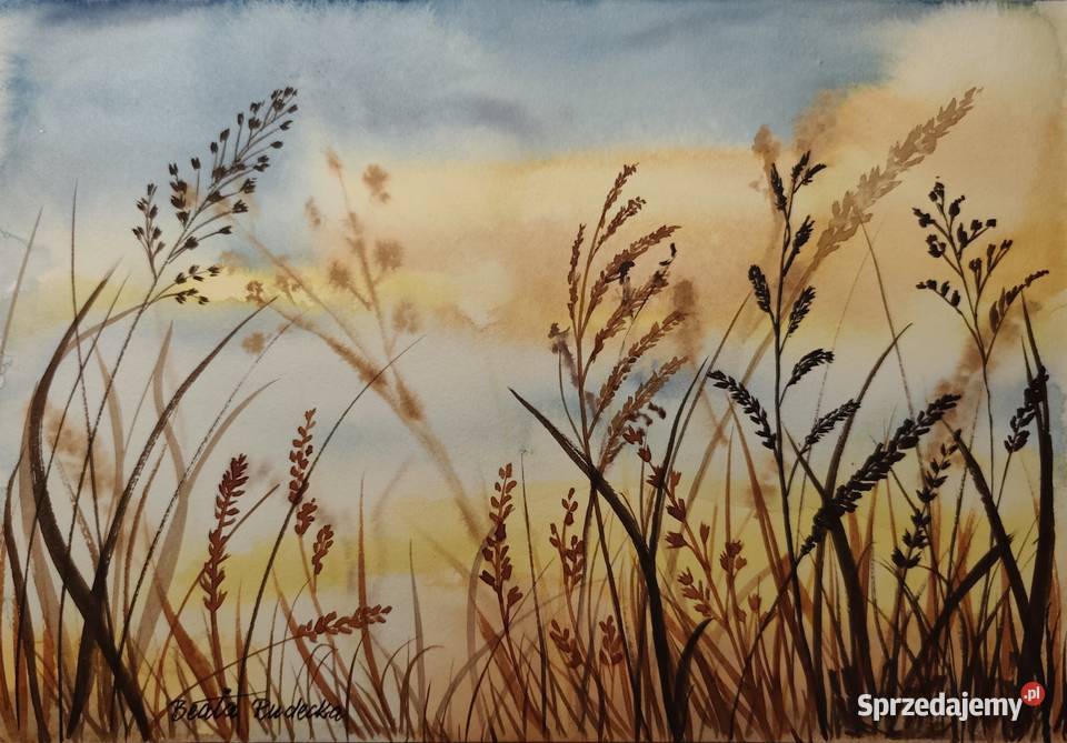 Akwarela Akwarelka Obraz pt Żółty sen o niebie Warszawa