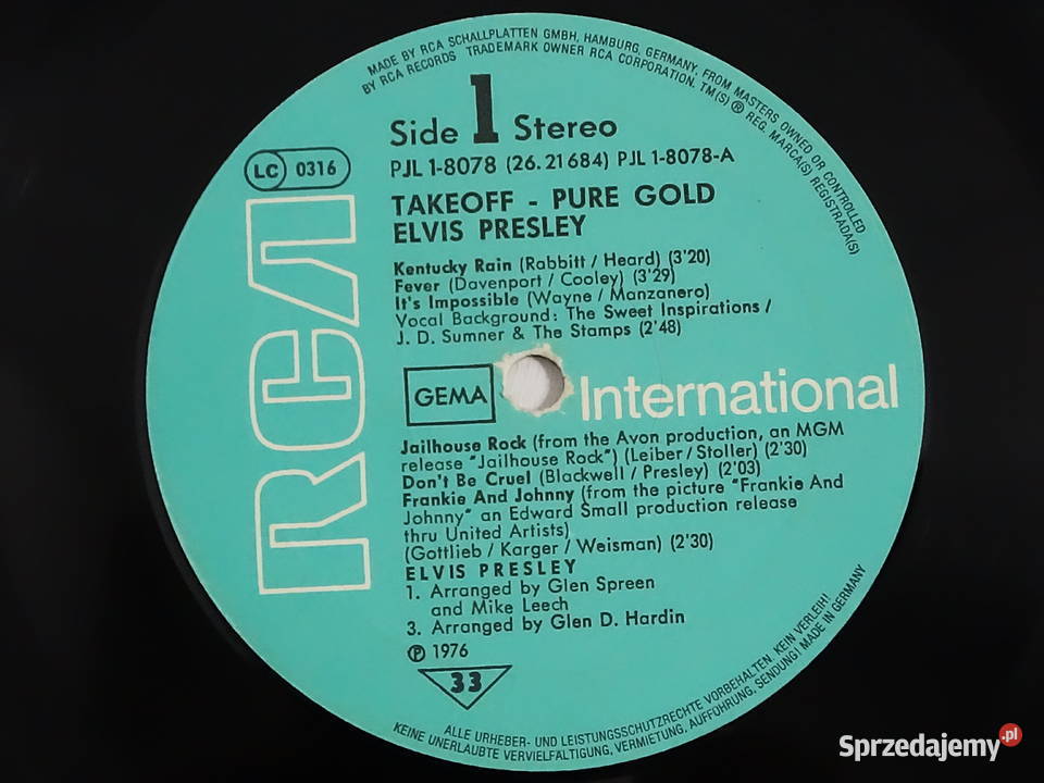Elvis Presley Pure Gold Vinyl 1976 Klasyka Płyty i kasety