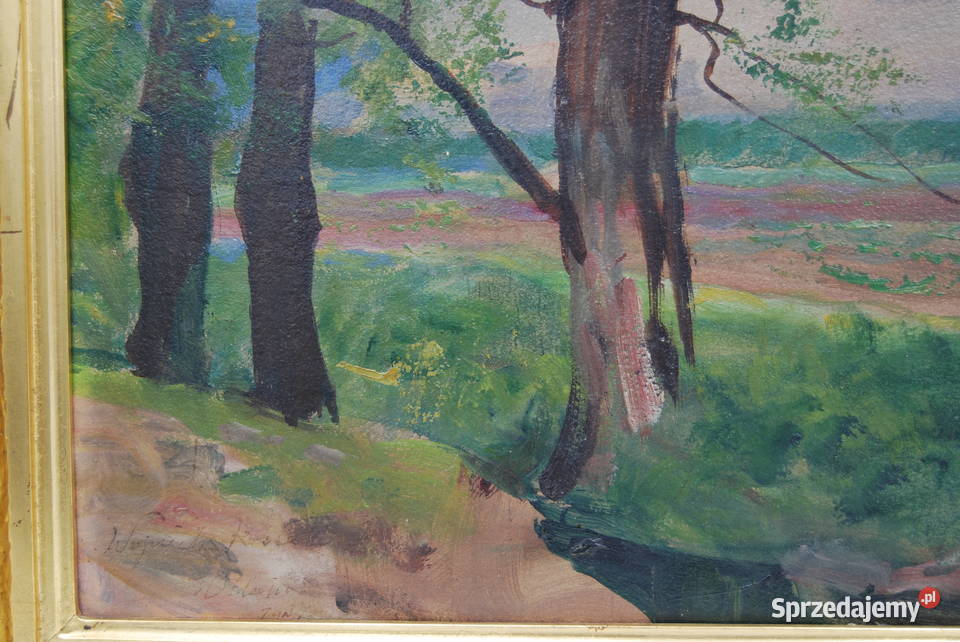 Wojciech Kossak 1856 1942 obraz Park w Wilanowie Poznań sprzedam