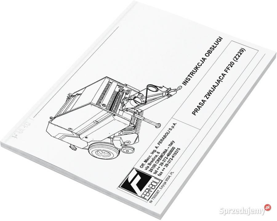 Instrukcja obsługi FERABOLI FF20 Z229 Szamotuły
