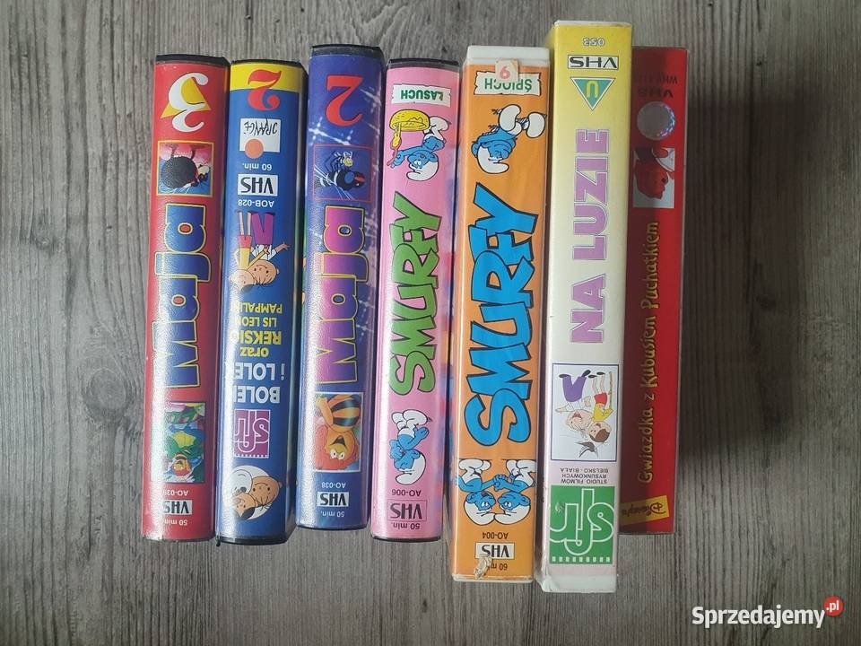 Kasety VHS Bajki Bolek i Lolek Reksio Pszczółka Solnica