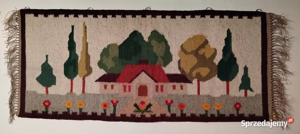 Wełniany kilim vintage Dwór KORONKA Bobowa Bytom sprzedam
