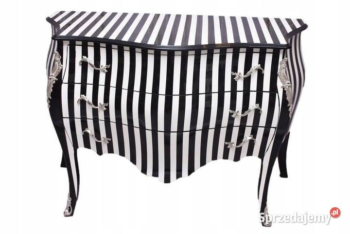 Królewska Biało Czarna Komoda Vintage Szafa Komody Kraków