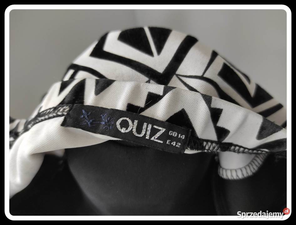 QUIZ sukienka dopasowana czarno biała 40 L Płock