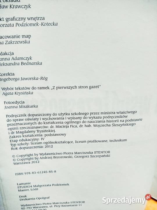 Ku współczesności historia podręcznik sprzedam