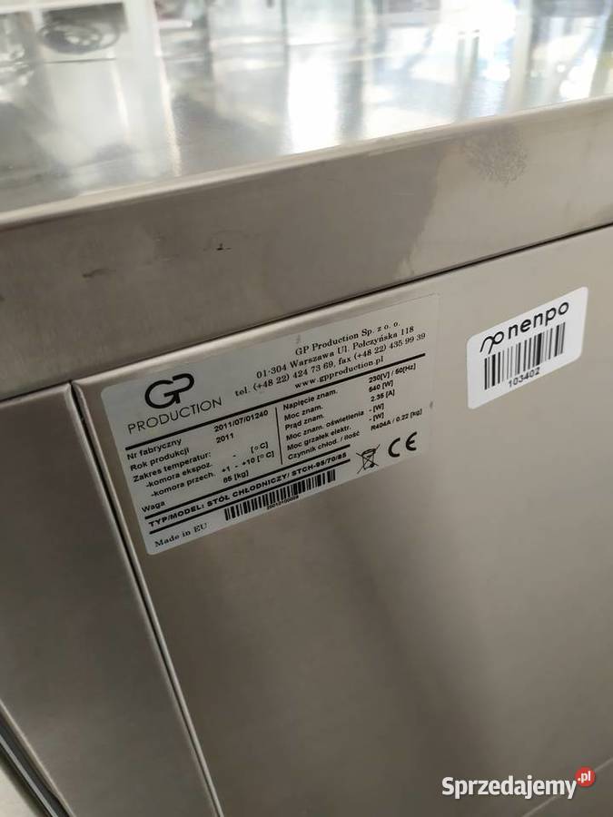 GP PRODUCTION stół chłodniczy z blatem 4 Kazuń Polski sprzedam