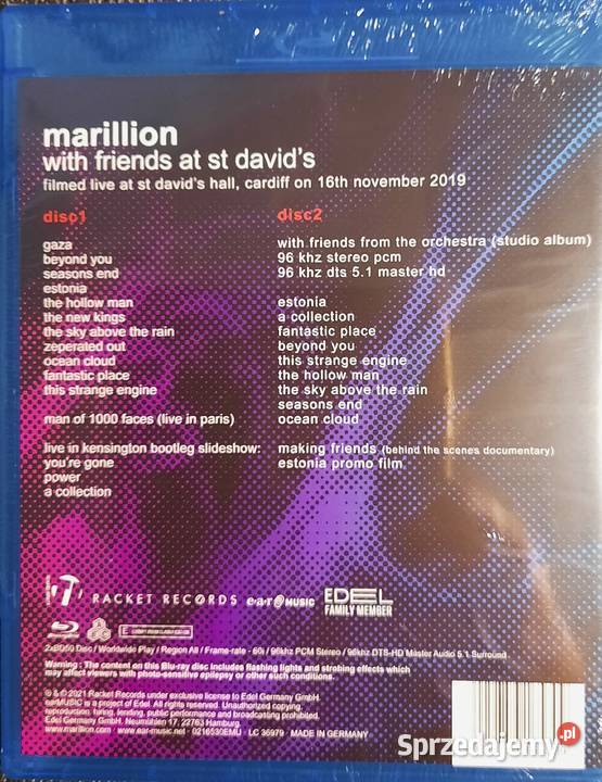 4 Płytowy Album 3 CD1 Blu Ray Koncert MARYLLION Muzyka Warszawa