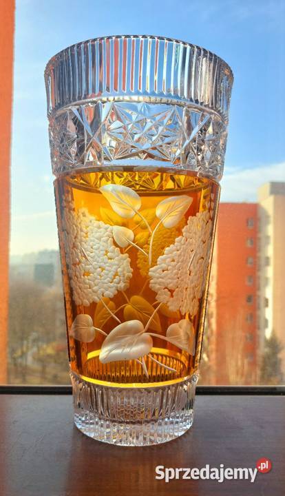 Piękny duży wazon kryształowy PRL Wrocław sprzedam