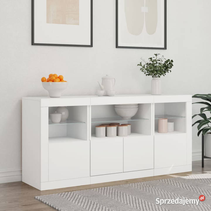 Szafka z oświetleniem LED biała 1425x37x67 Warszawa