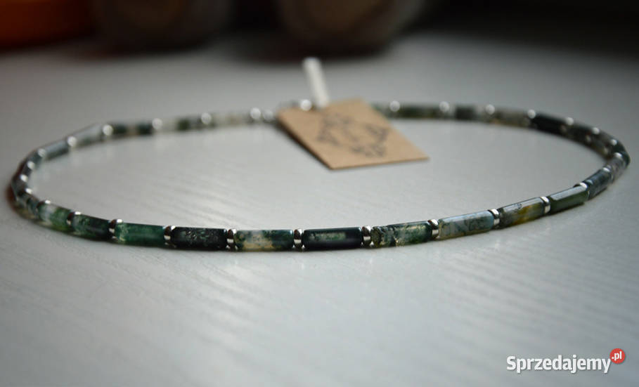 Agat mszysty Naszyjnik męski Rękodzieło Gdańsk