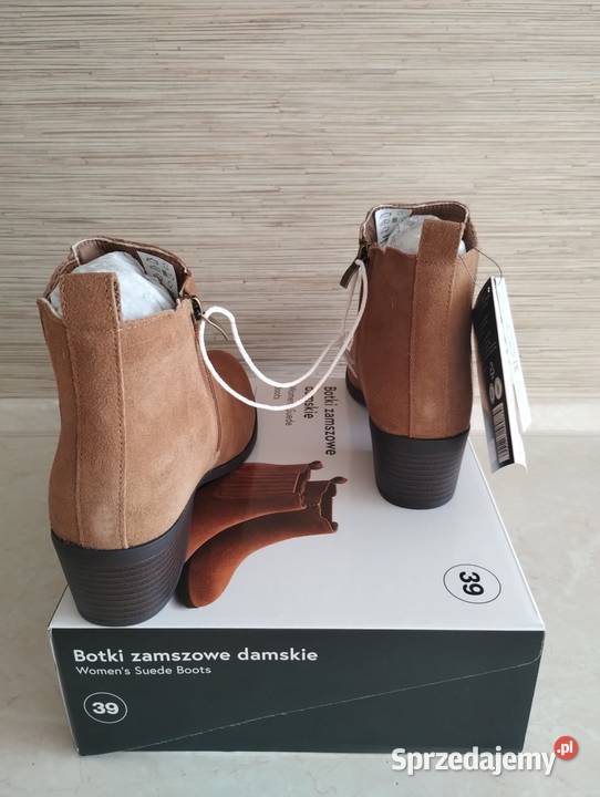 NOWE Buty damskie zamszowe botki JASNY BRĄŻ 39 25cm Zabrze sprzedam