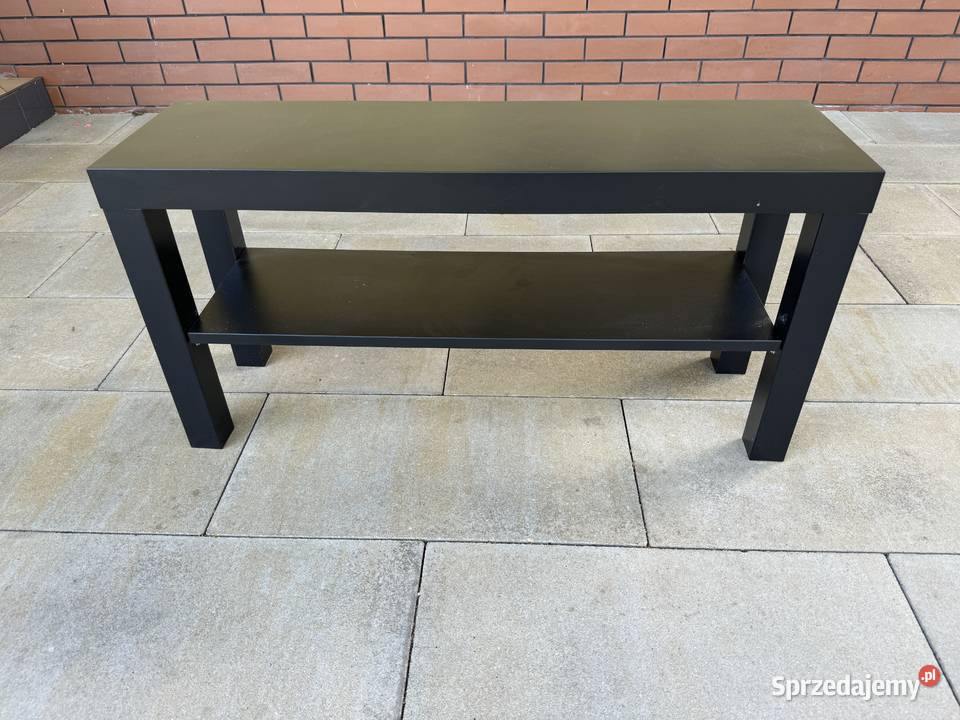 Stolik z półką czarny wąski szafka półka komoda Garwolin