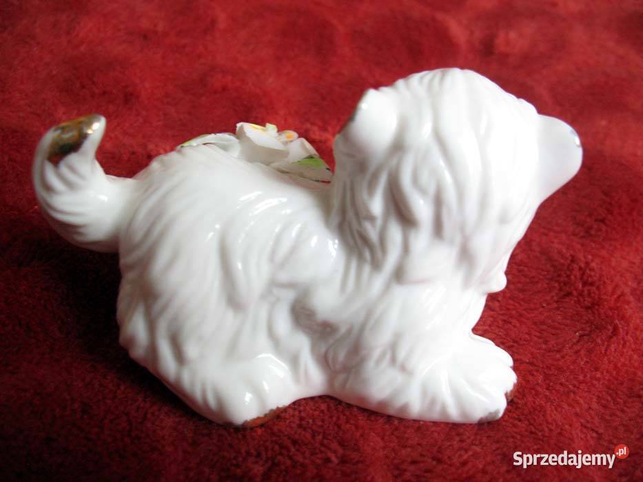 Kot kotek złocony porcelana 5 x 9 x 5 Rękodzieło