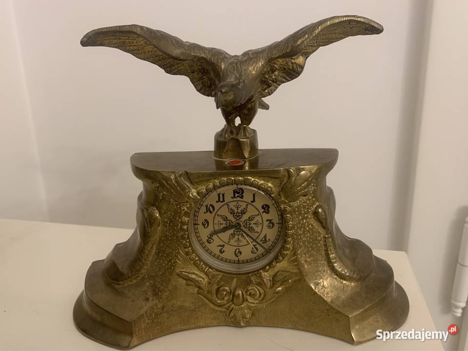 Zegar mosiężny z orłem