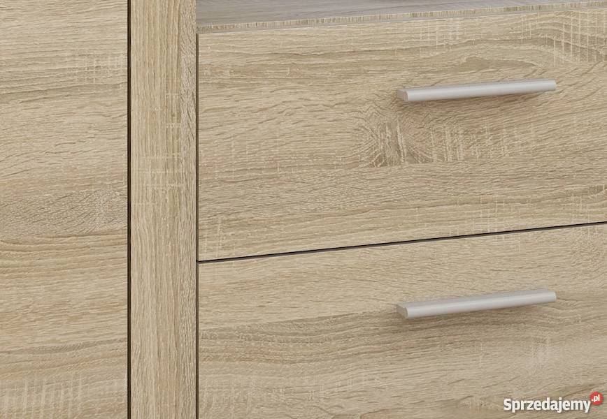 Pojemna Komoda LED Biała Dąb Sonoma szerokość Wrocław