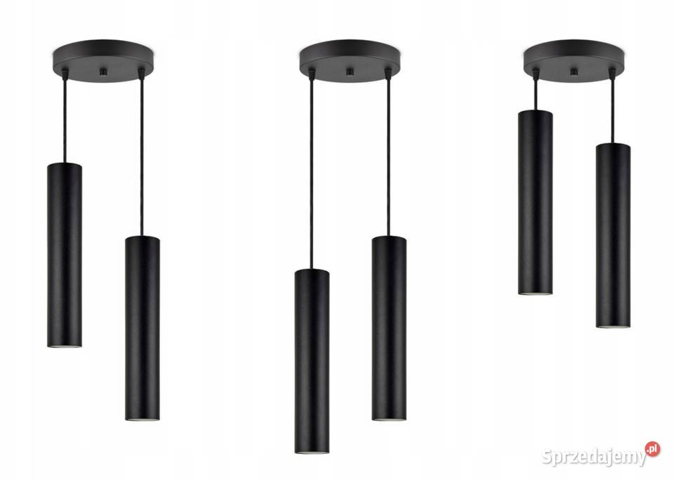 LAMPA WISZĄCA ŻYRANDOL TUBA podwójna Czarna na Pozostałe