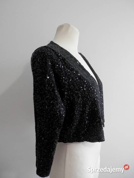 Marynarka Bolerko Narzutka Cekinowa Czarna Łomża sprzedam