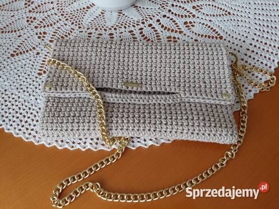 Torebka beżowa ze sznurka bawełnianego wielkopolskie Gostyń