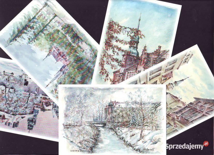 K Poczt z Akwareli Gliwice 10 Pocztówki i karty telefoniczne