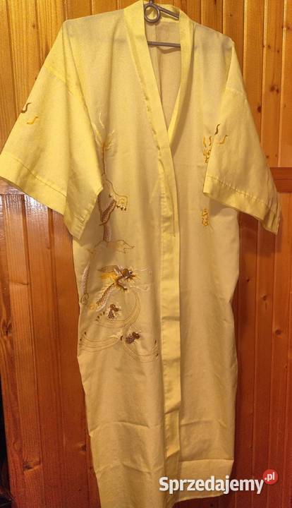 Żółte kimono narzuta szlafrok ma 50 lat nowy M L Warszawa
