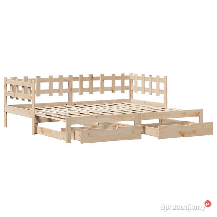 Sofa rozsuwana z szufladami bez materaca 90x200