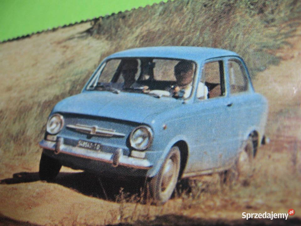 FIAT 850 Kenia stara pocztówka reklama auto PRL podkarpackie Przemyśl