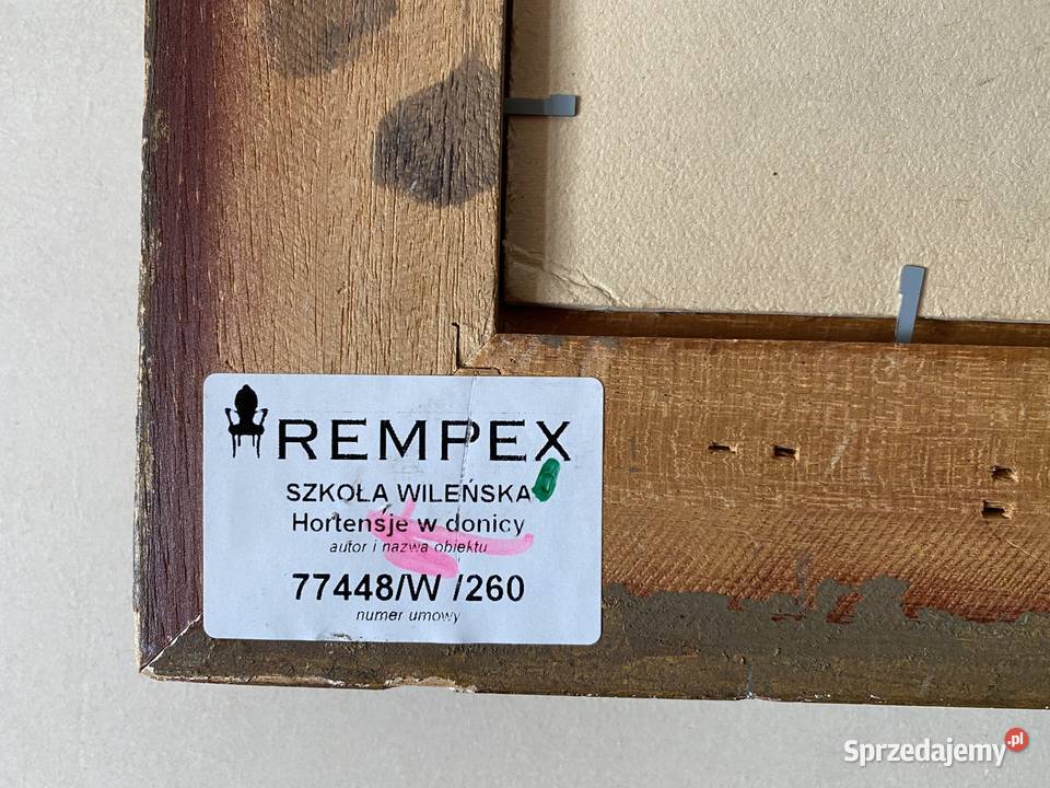 Przedwojenny stary obraz olejny Kwiaty Warszawa