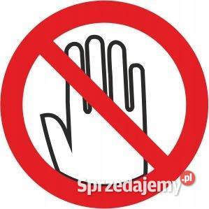 Naklejka BHP zakaz dotykania ręką 100 mm