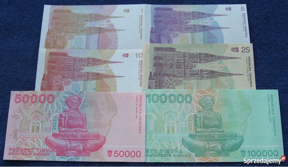 CHORWACJA Kolekcjonerskie Banknoty Zestaw 6 śląskie Katowice