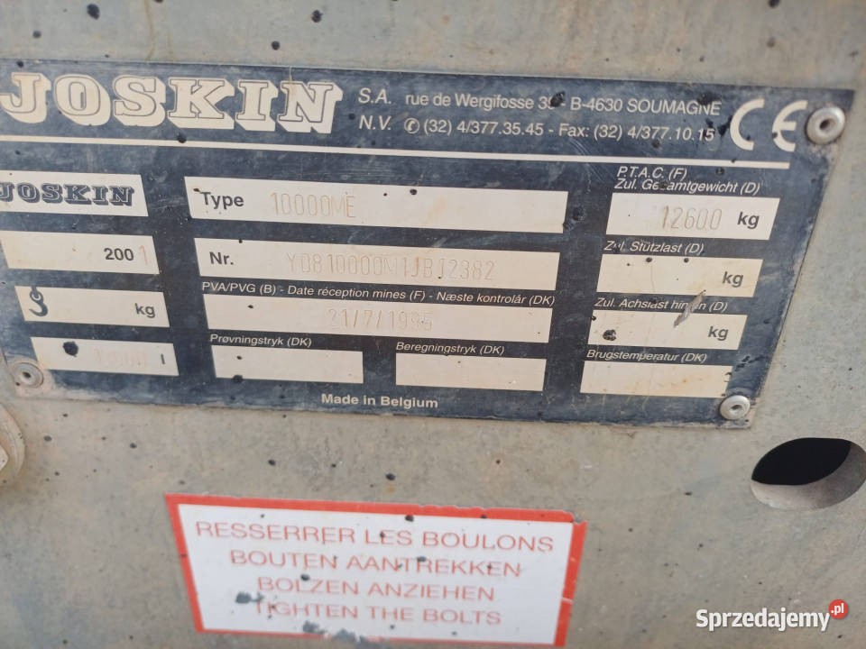 Wóz asenizacyjny Joskin Modulo 10000ME Szlachcin