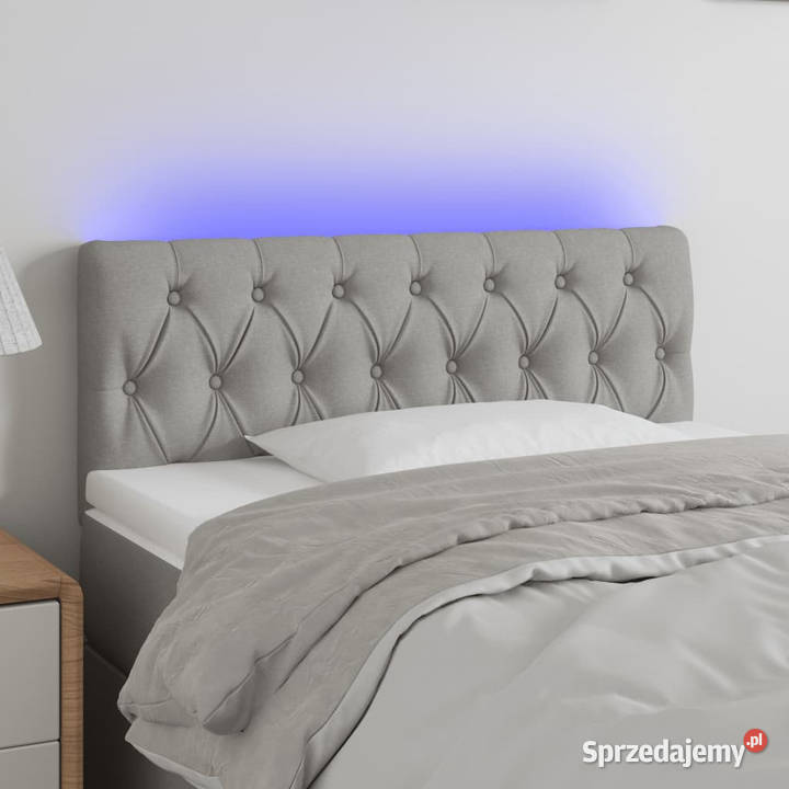 Zagłówek do łóżka z LED jasnoszary 90x7x7888 mazowieckie Warszawa