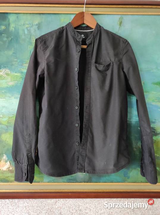 Slim fit casual cropp bluzka zapinana koszula z czarny Kielce