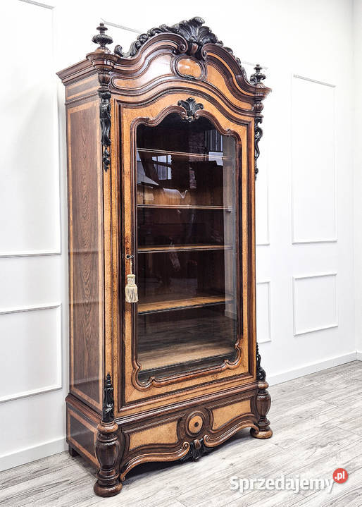 Witryna FRANCUSKA wysoka brzozowa rzeźbiona