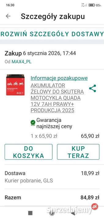 Sprzedam akumulator żelowy do skutera motocykla Solec
